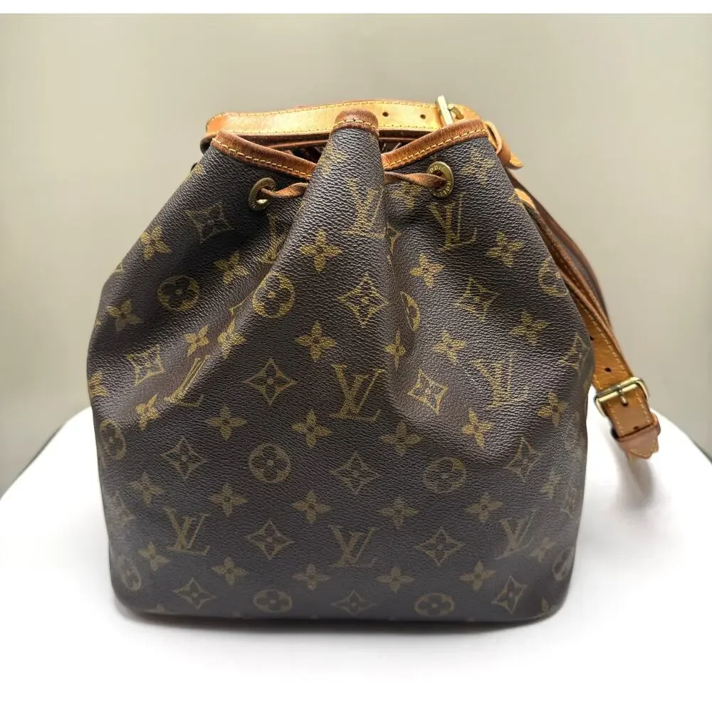 Vintage Louis Vuitton Noé Monogram Leather Shoulder Bag Cert. of Authenticity